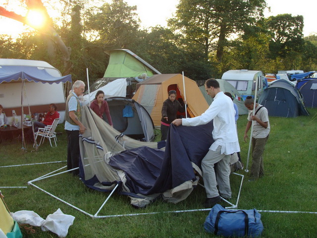 We arrive on Monday, and after a long drive pitch all the tents.